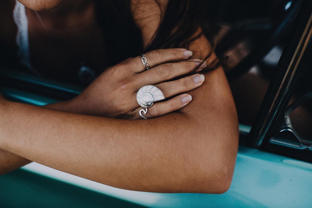 MERMAID COLLECTIVE WHITE NAUTILUS RING